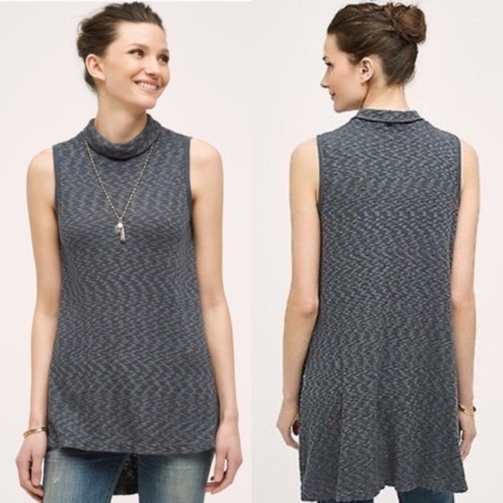 Anthropologie Left of Center grey‎ turtleneck tunic